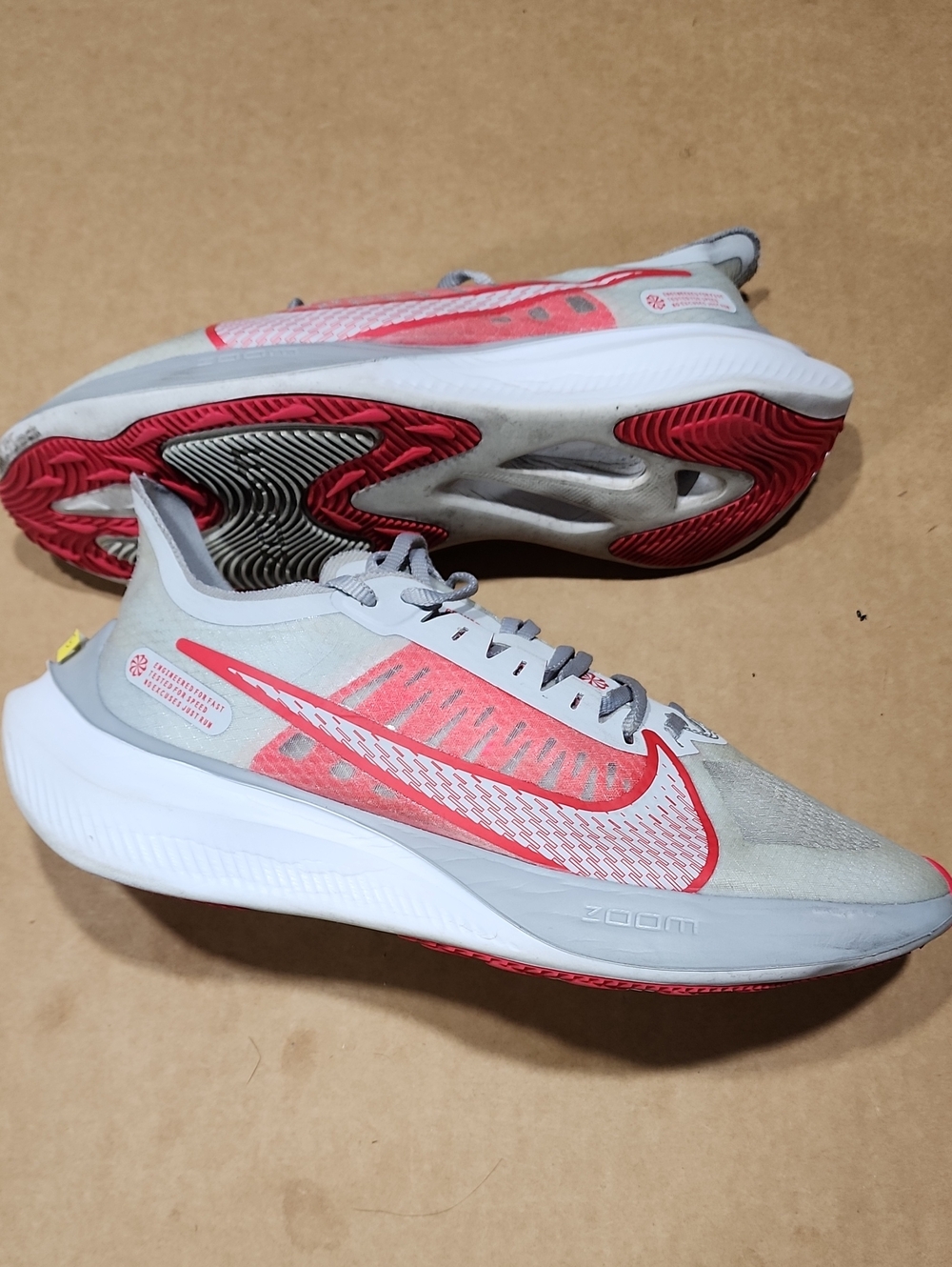 Nike Zoom Gravity Grey Red White Womens Running Shoes React Sneakers Sz 8.5